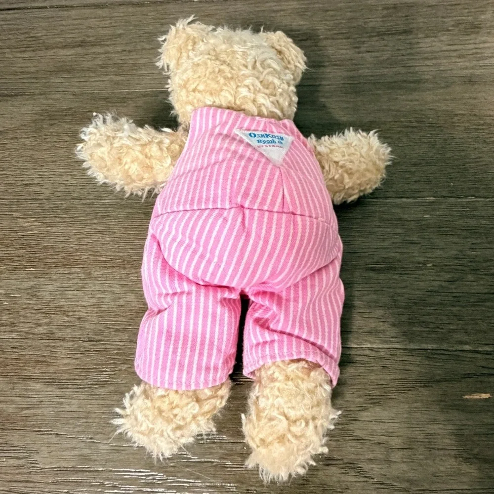 Vintage Eden Osh Kosh B'Gosh Plush‎ Bear with Pink Striped Overalls